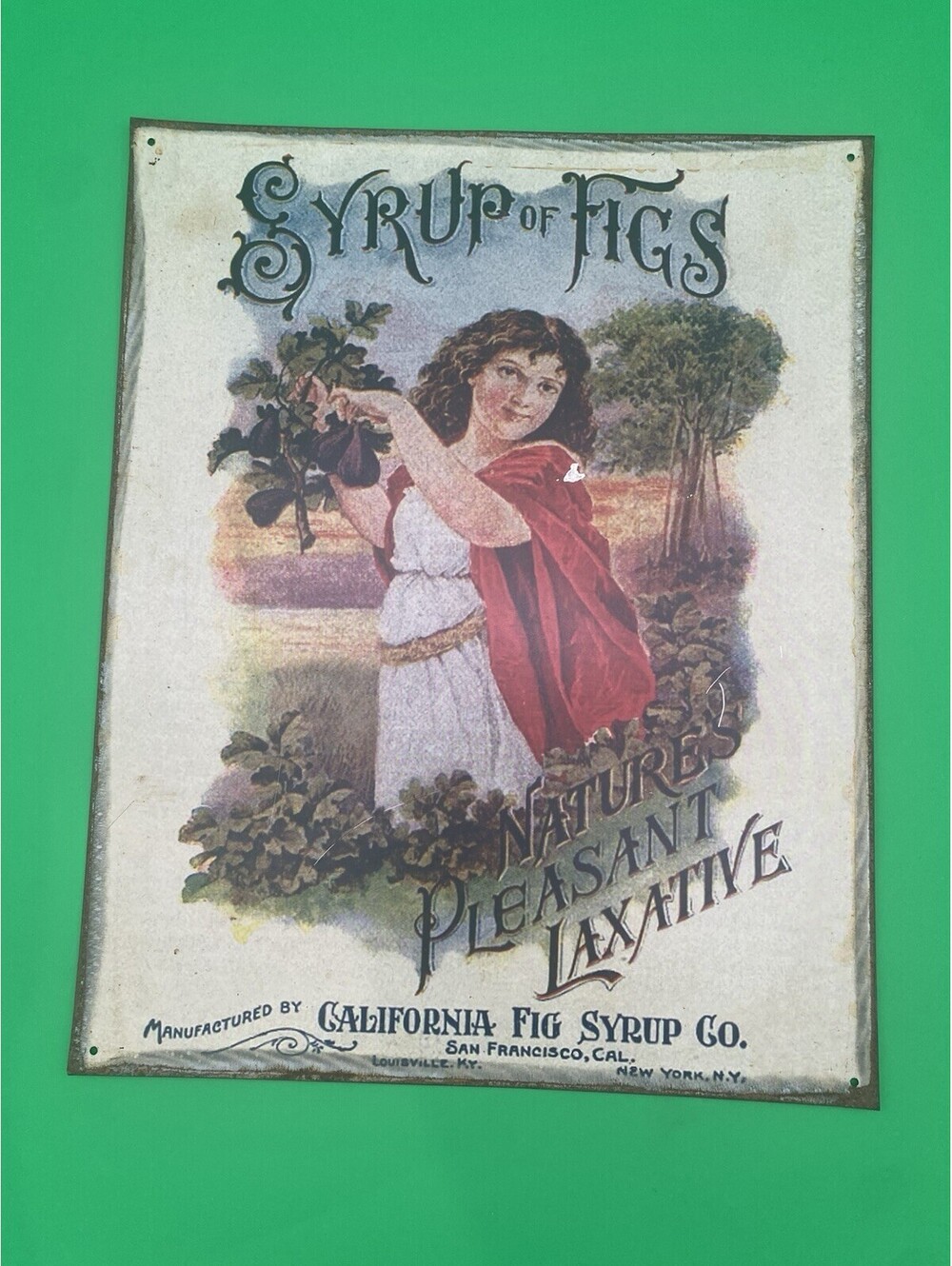 California Fig Syrup 15"x12" Metal Sign - Nature's Pleasant Laxative - 2004